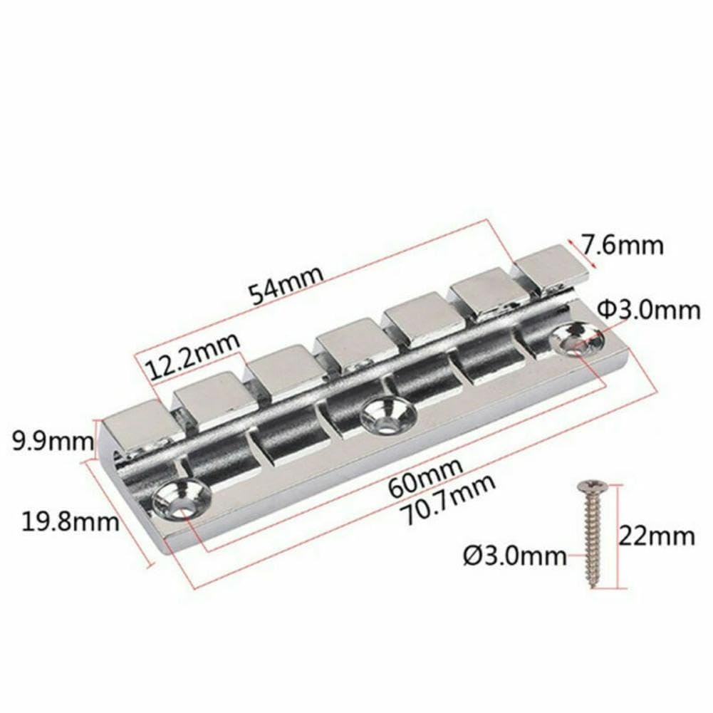 Stop Bar Tailpiece Kit, Chrome Finish, for 6-String Flat-Top Guitars with Anchor