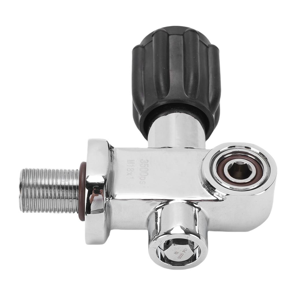 Diving Valve Stainless Steel M18x1.5 Thread DIN YOKE Valve for Snorkel Diving Equipment