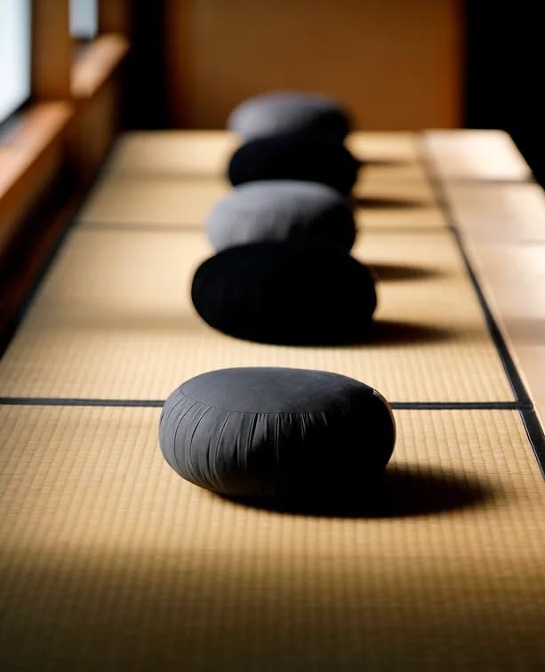 The Buton Zen Meditation Approximately 30cm for and Made in Japan Cushion, Wide, Linen, Meditation, Zen, Mindfulness, (Moss Green)