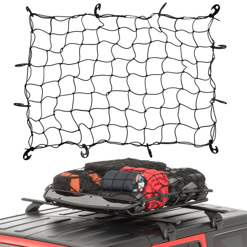 Car Trunk Cargo Net for Roof Rack Mesh Network for Van Pickup Trailer Heavy Duty Bungee Truck Stretchable Storage Auto Organizer