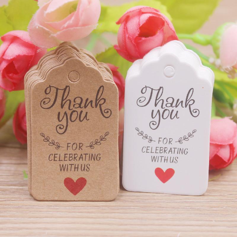 100 Pcs 3x5cm Kraft Paper Brown/white Gift Labels, with 20m Rope, for Wedding, Baby Shower, Christmas Labels, Party Decora