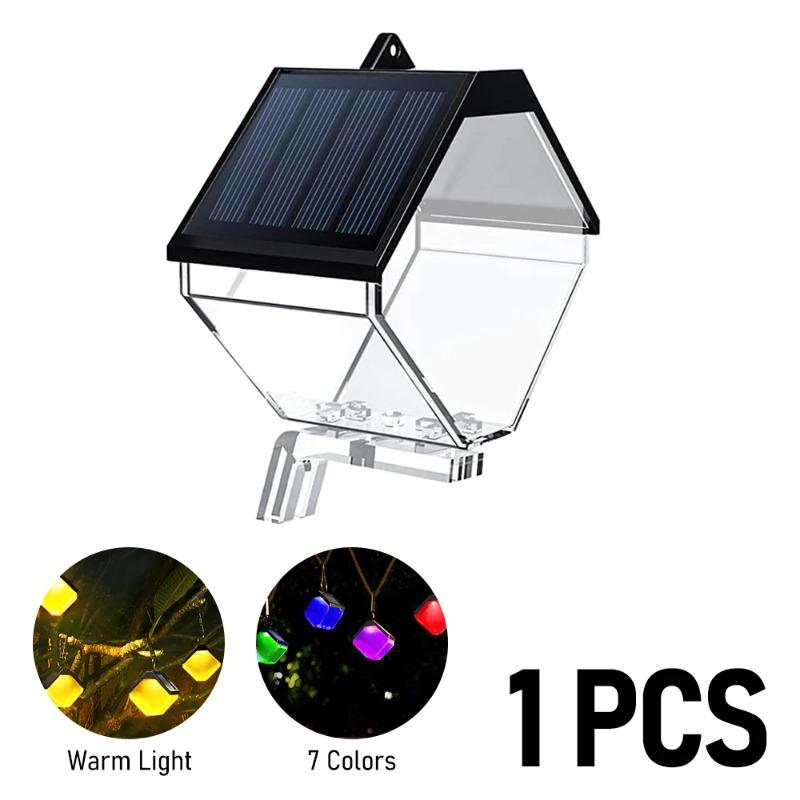 

Solar Fence Lights Warm/RGB Color Changing Solar Wall Light Outdoor Waterproof LED Solar Decorative Lighting for Step Backyard 1PC