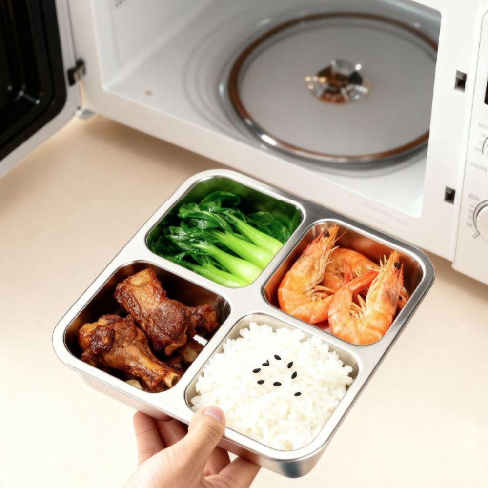 Leak-Proof 4 Grid Lunch Box Square Ice Cube Tray Easy To Clean Snack Box  Kindergarten