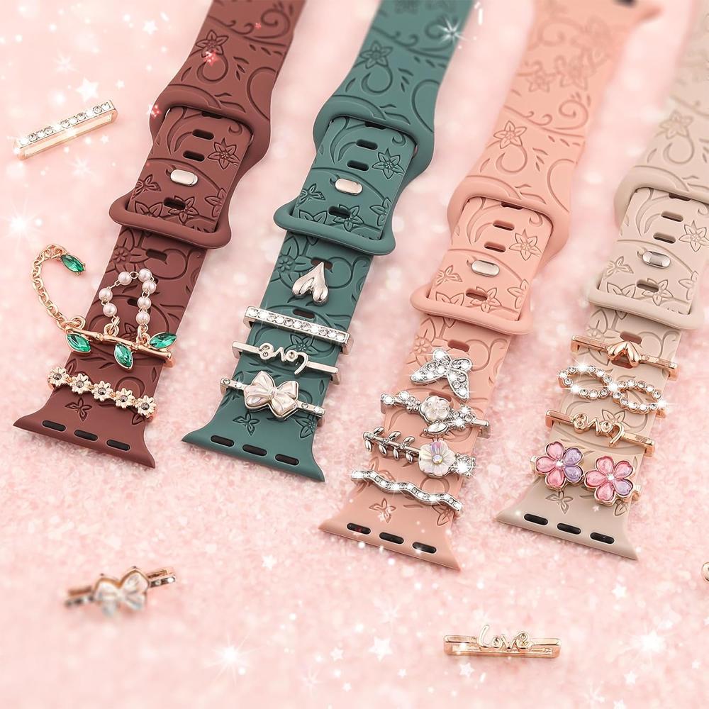 Charms for Apple Watch Band Series 11 10 9 8 7 6 SE 42 40 49 41 45 44 mm Decorative Ring Galaxy Watch 4 5 6 7 Strap Accessories