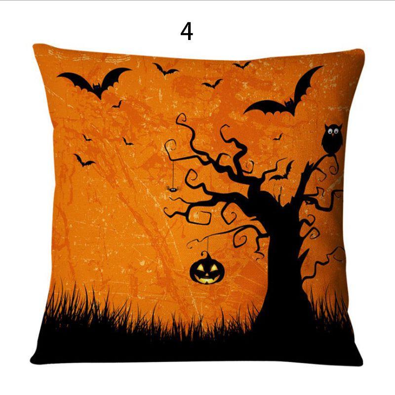 Luxurious Cotton Linen Square Halloween Pattern Throw Pillow Case Cover For A Timeless And Elegant Home Decor
