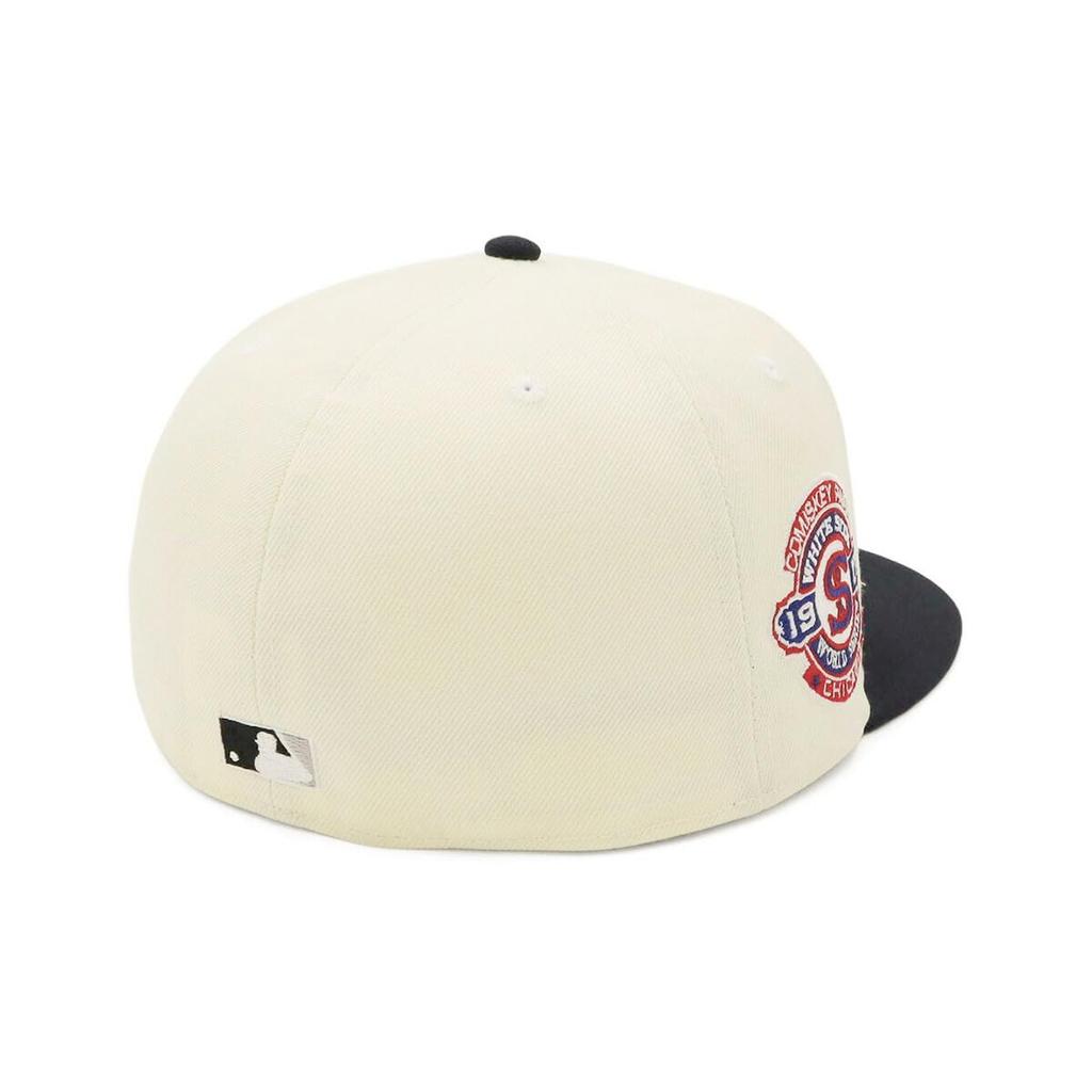 New Era 59FIFTY Cap MLB Chicago White Sox CWS with Side ONSPOTZ and Side Flat Summer Sun UV Protection (70823761, NER35C6581) Chrome/Navy/White Patch,
