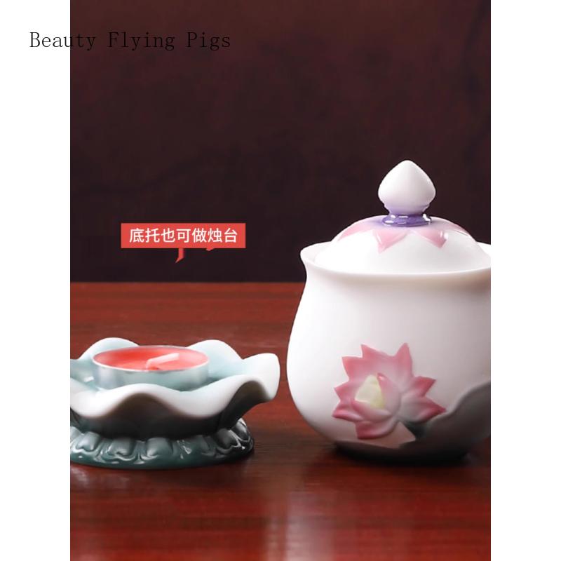 1PCS Ceramic Buddha Front Water Supply Cup Immortal Family Buddha Hall Buddha Supplies Holy Water Cup