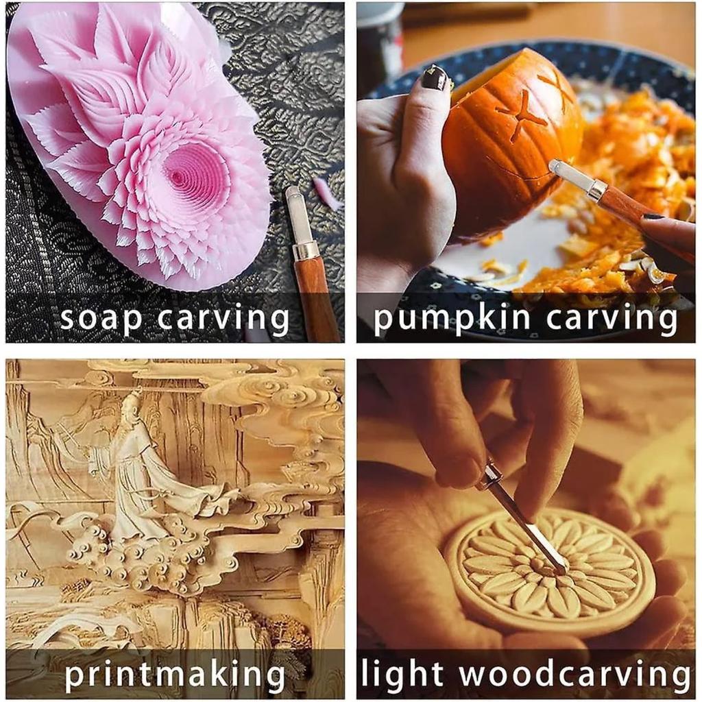 Wood Carving Tools Kit, 12pcs Wood Carving Kit With Whetstone And Storage Bag,diy