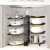 8 Tiers Pan Pot Organizer Rack 3 DIY Methods Adjustable Cabinet Pantry Pots Lids Storage Rack Kitchen Organization