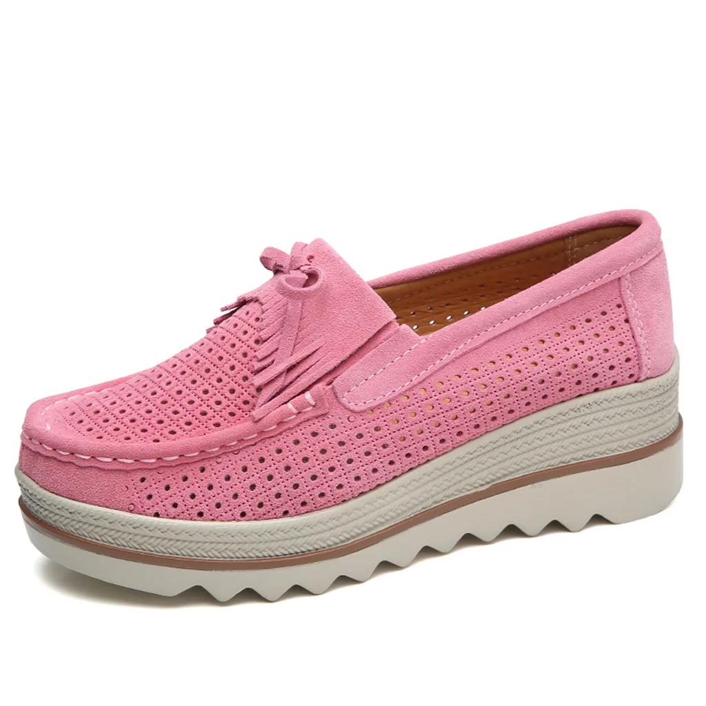 Genuine Leather Women's Casual Shoes Loafers Autumn Women Platform Shoes Sneakers Wear-resistant Women Flats Zapatillas De Mujer