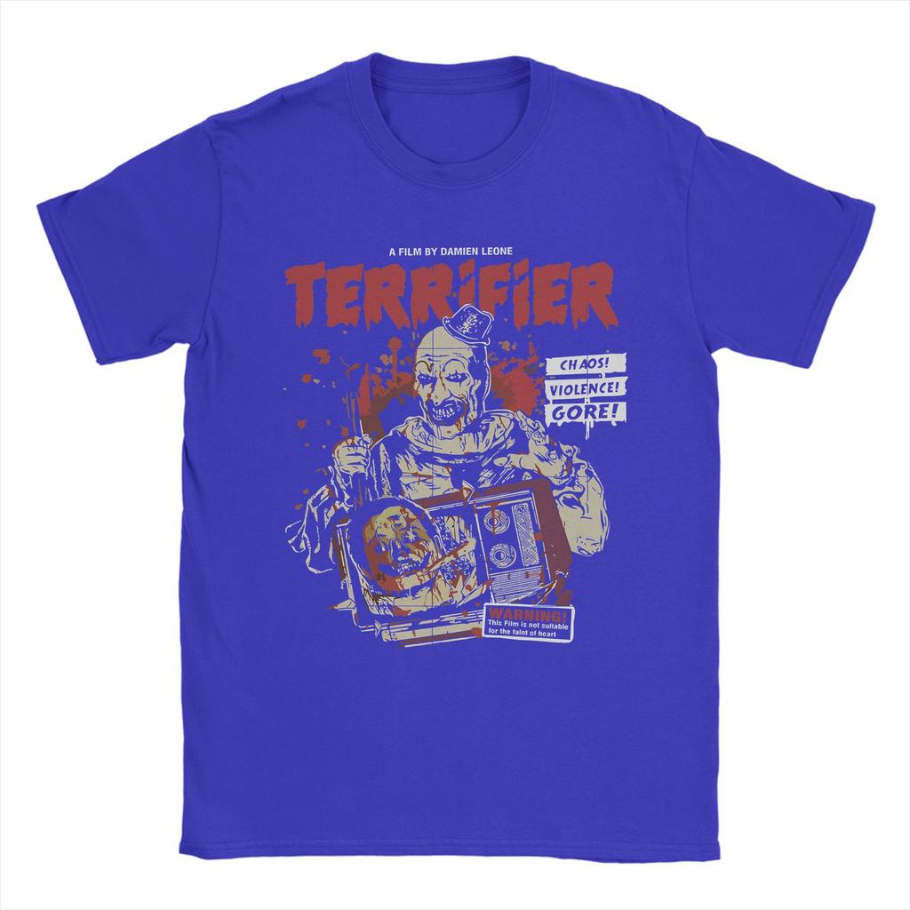 Men T-Shirts Terrifier Horror Movie Funny Cotton Tees Short Sleeve T Shirt Crew Neck Clothing Party