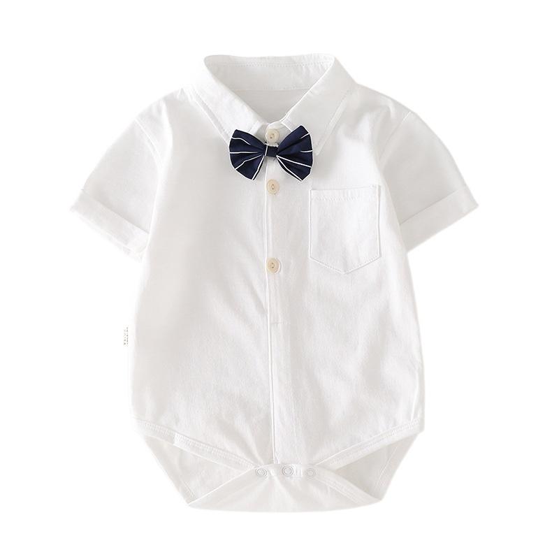Children s Summer 100% Cotton Baby Rompers, Korean-Style Boys  Short-Sleeve Rompers, Children s Tops, Baby Triangular Rompers 59cm