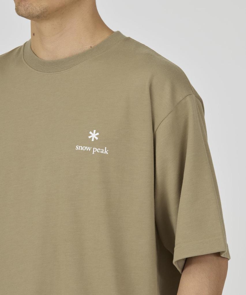 Snow Peak New Standard Logo Short Dark XL T-Shirt NSD-TS-25AU003, Sleeve, Men's/Women's, Beige,