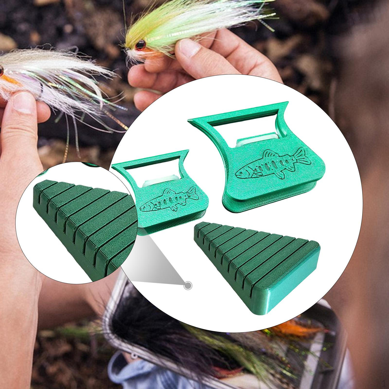 3-Piece Fly Tying Hackle Pliers Fishing Accessories Feather Holder Clamp Dubbing Tool Clip PETG PP зелёный