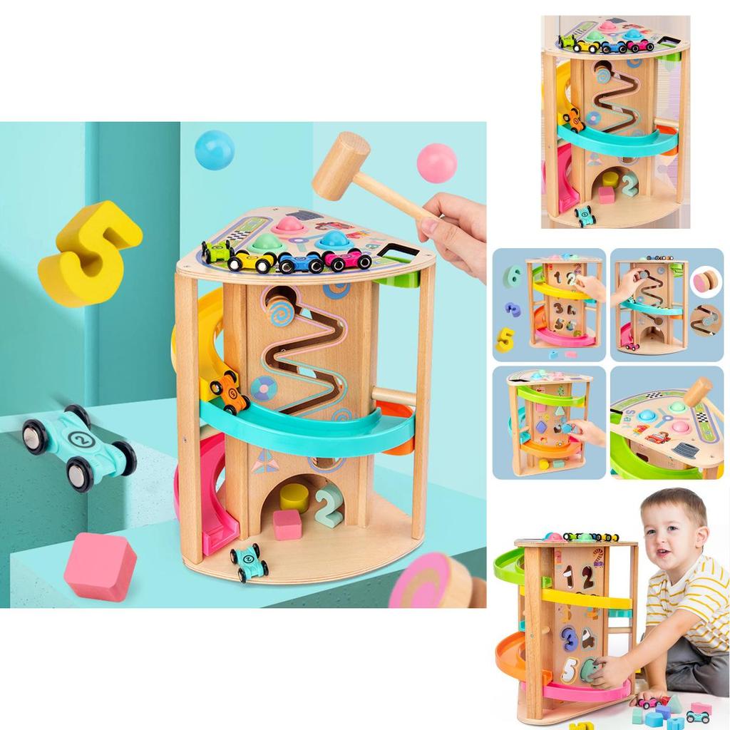 Wooden Multifunction Rotating Slide Car Toy For Baby Educational Play And Diy Fun