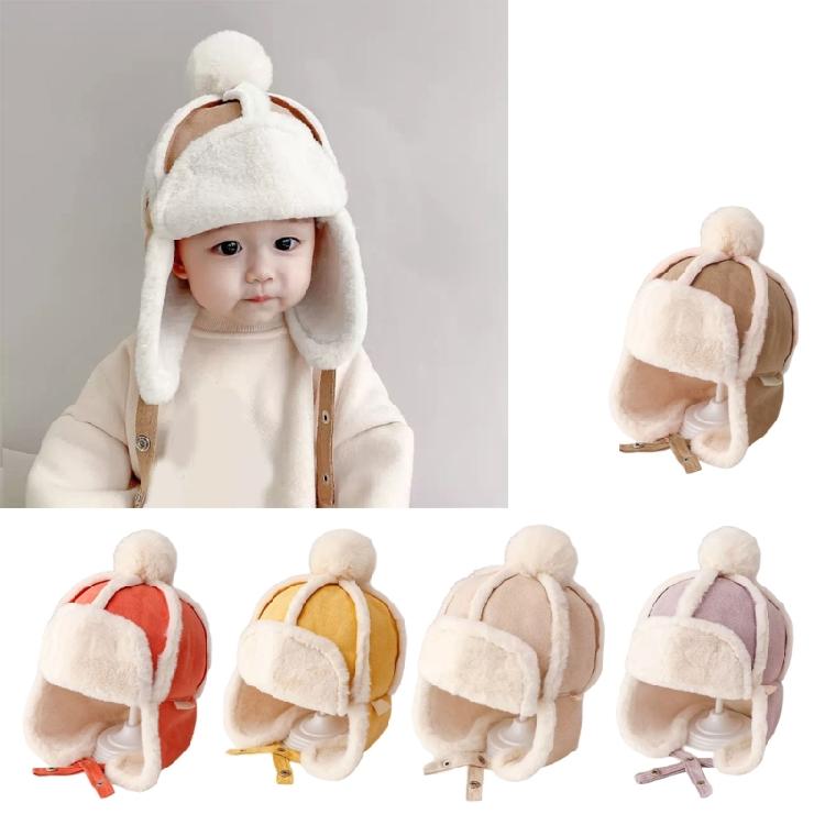 Breathable Earmuff Caps Baby Warmth Ear Flap Hat with Fleece Lining for Winter