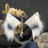 Wolf Ear Headband Tail Girls Cosplay Accessories Beast Ears Blue Fursuit Masquerade Halloween Cosplay Party