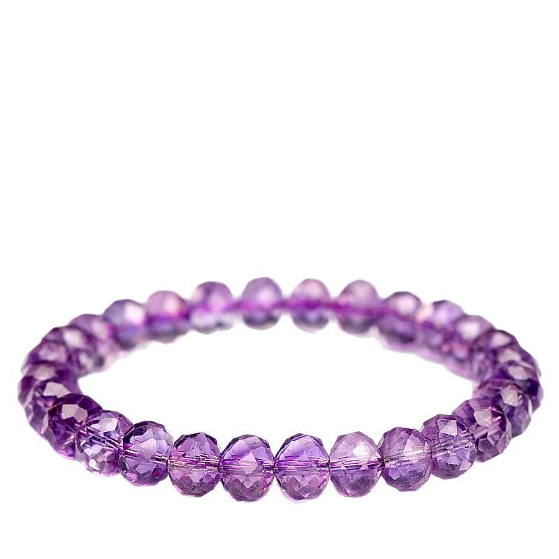 Brazilian Amethyst Faceted Disc Beads Bracelet
