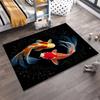 Koi Fish Pattern Carpet with Black Background, Modern Home Decor Rug Suitable for use as an anti-slip for living room bedroom sofas