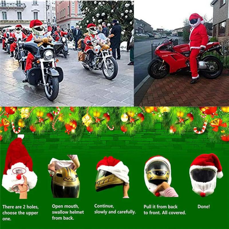 Motorcycle Helmet Cartoons Plush Helmet Cover Full Face Covers Helmet Protective Cover Outdoor Cycling Hat Christmas Gifts