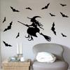 Halloween Living Room Decoration Stickers Sided Sticker Cat Witch Window Sticker
