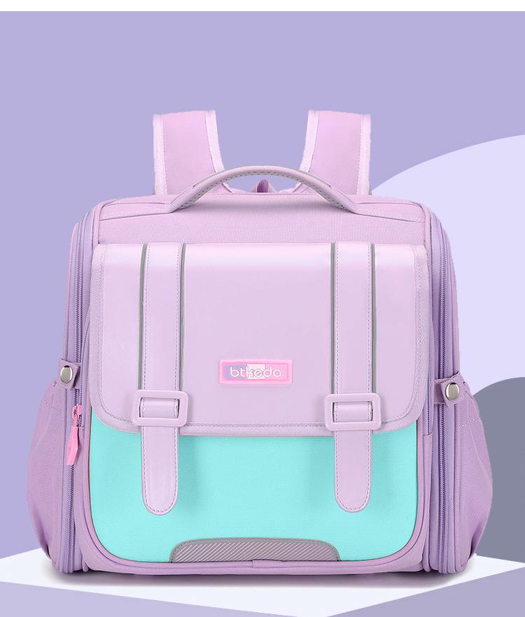 

British Style Spine Protection Backpack for Grades 1-6 - Lightweight, Large Capacity, Decompression Design