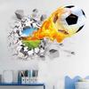 Naklejka Ścienna 3D Football Break Zdejmowalna Dziecięcy Pokój Dziecięcy Naklejki Piłkarskie Tapeta Dekoracyjna do Domu