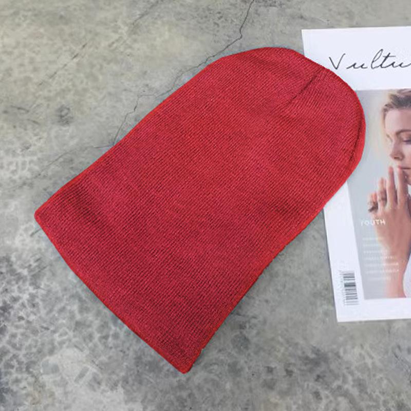 

Осень и Зима Мужские и Женские Одинаковые Шапки Теплые Вязаные Шапки Уличные Танцы Шерстяные Шапки Шапки-Пуловер Однотонные Универсальные Шапки-Бини One Size