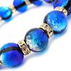 [GOLD STONE] Glowing Firefly Glass Bracelet, Yonaguni Blue, 12mm, Sparkling Okinawa Power Stone, Inner Circumference: Approx. 19.5cm