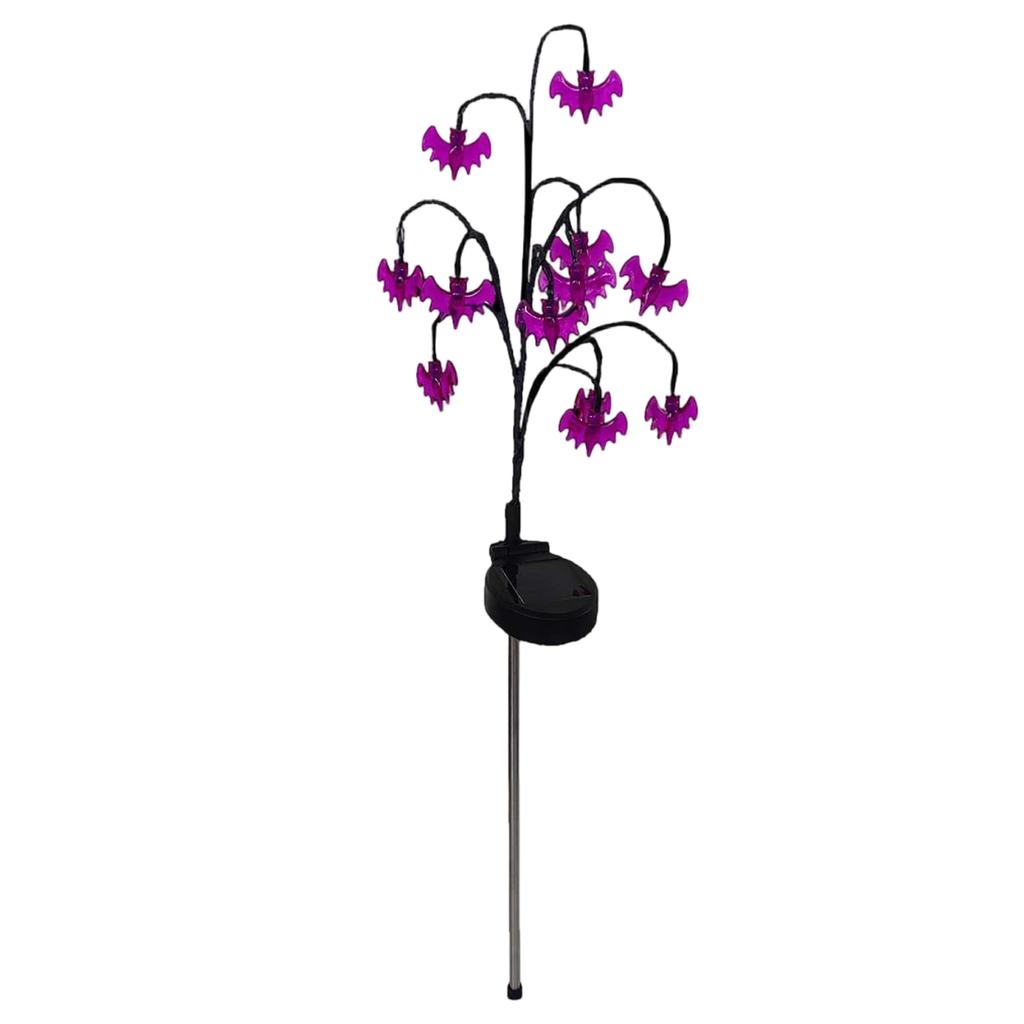 LED Solar Powered Pumpkin Branch Stake Lights Outdoor Yard Decorative Lighting for Garden Pathway Lawn Halloween Party Decor
