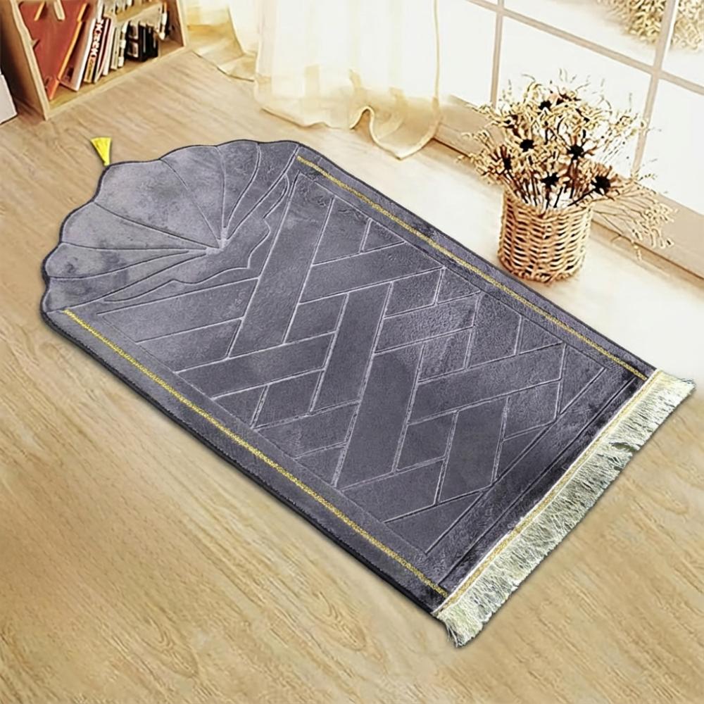 High Quality Soft Prayer Mat Gold Rimmed Thick Sponge Prayer Carpet Rug Tassel Embossed Flannel Home Carpets For Multiple Scenes