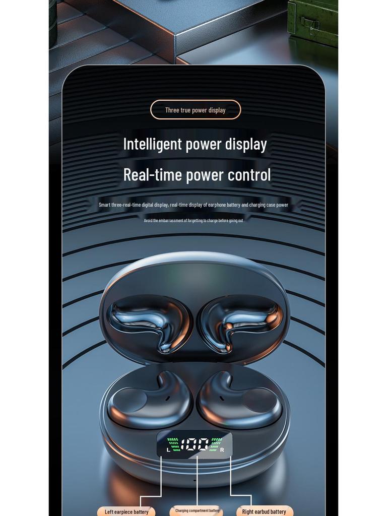 M52 Low-Latency Mini In-Ear Wireless Bluetooth Sleep Earphones with Digital Display