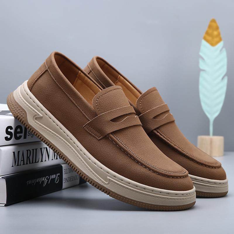 Fashion Luxury Brand Men's Comfortable Soft-Soled Slip-On Suede Leather  Loafers Versatile Casual Business Formal Genuine Leather Shoes