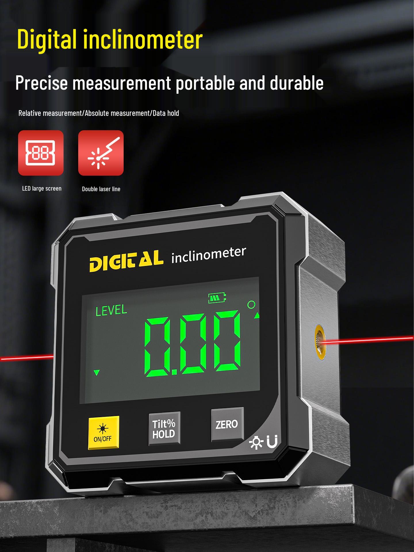 High-Precision Mini Digital Laser Inclinometer with Magnetic Angle Measurement Mini basic with national standard precision