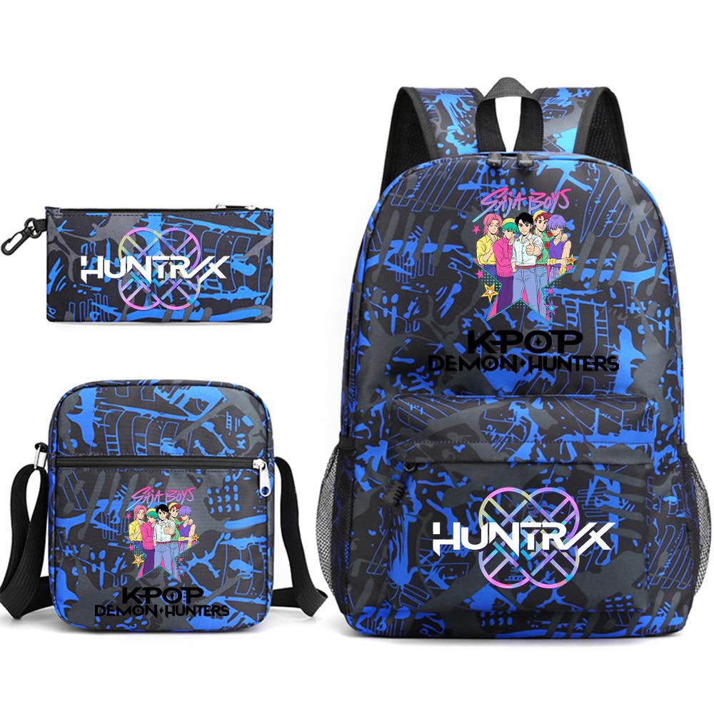 3Pcs/set Anime Cartoon Printed Large Capacity Bookbag Backpack with Shoulder Bag Pencil Case for Student Boy Girl Schoolbag