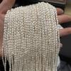 1String, White Natural Freshwater Pearls, Handmade Rice Pearl Beads for Jewelry Making DIY Necklaces, Bracelets Crafts (Beads 2.8-3.2mm, Length 36cm)