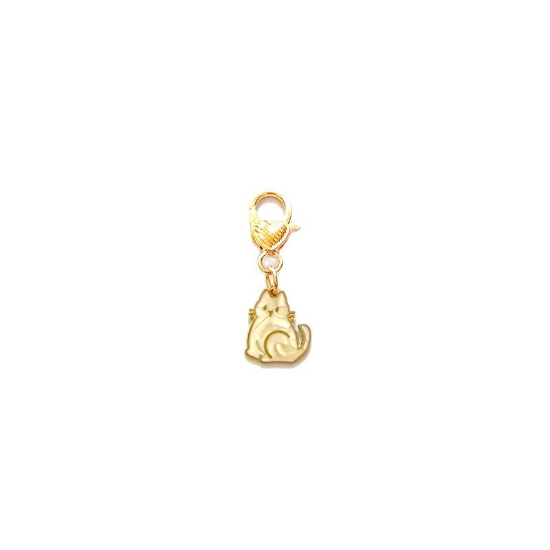 Pearlescent Kitten Keychain with Lobster Clasp Pendant