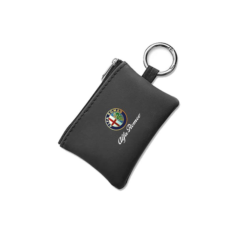 Kožená taštička na klíče od auta Peněženka na mince Mini pouzdro na karty Pro Alfa Romeo Giulia Stelvio Giulietta 156 159 147 Mito Tonale Brera Disco Vol