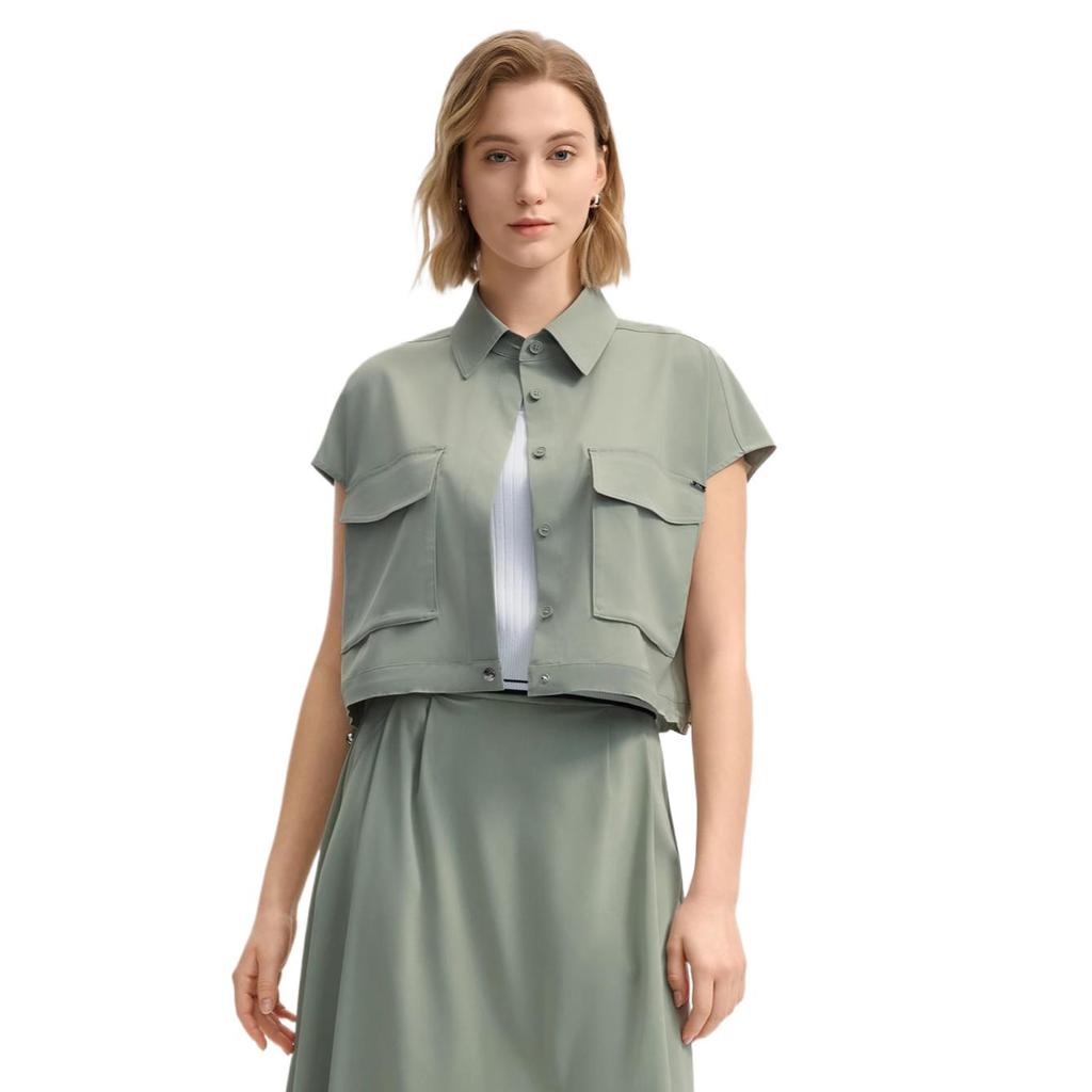 Fila Fashionable Versatile Soft Solid Color Vest Women Vests Aqua F11W523705F-TQ