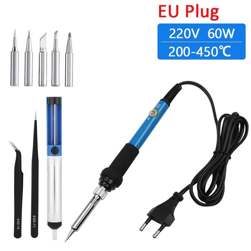 Soldering Iron 60W Adjustable Temperature Electric Solder Iron Rework Station Mini Handle Heat Pencil Welding Repair Tools
