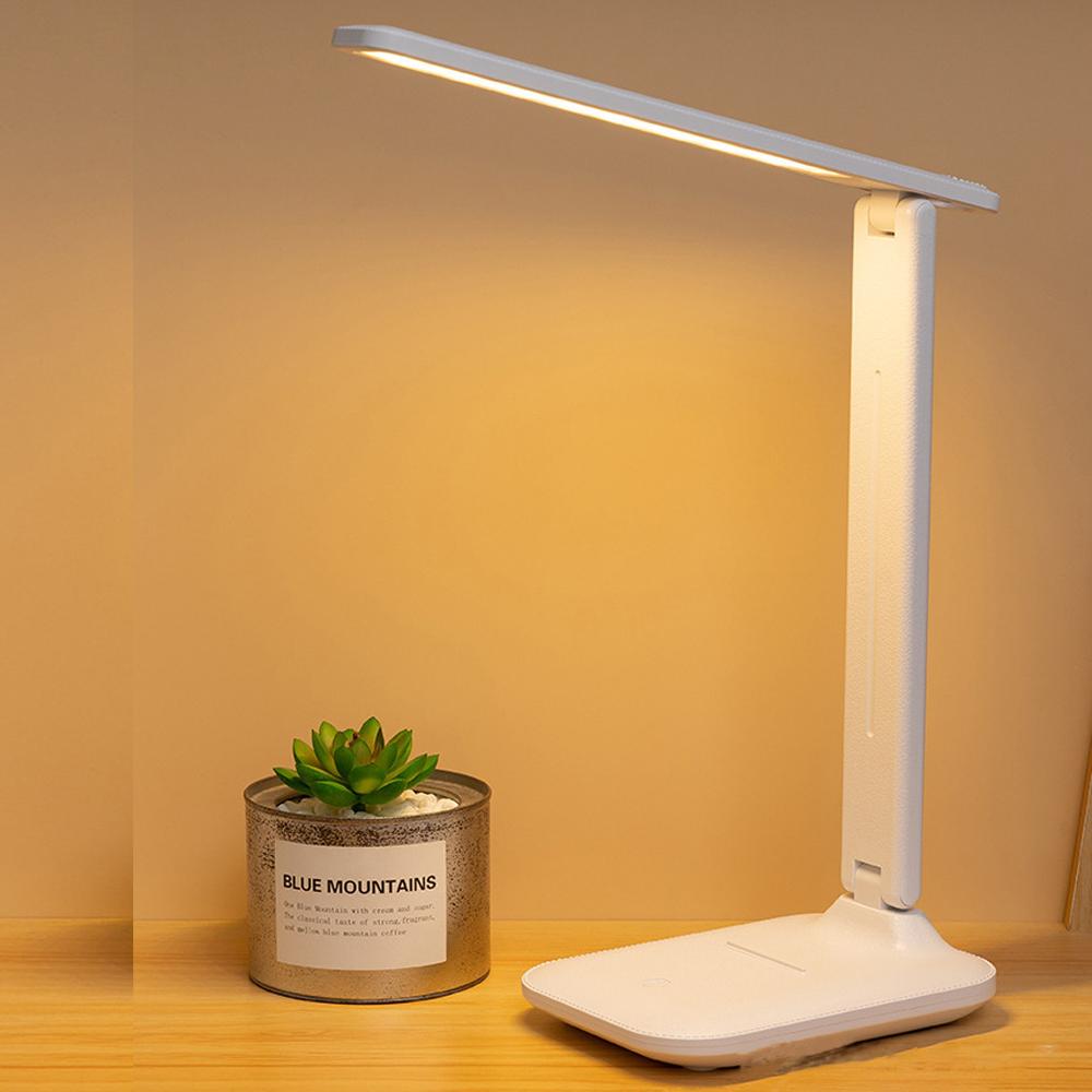 Customized Student Foldable Table Lamp Rechargeable 1200mAh Three Color Temperature Eye Protection Dormitory Desk Lamp