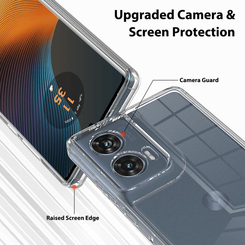 For Motorola Edge 50 Fusion 5G Case Ultra Crystal Transparent Acrylic+TPU Phone Cover