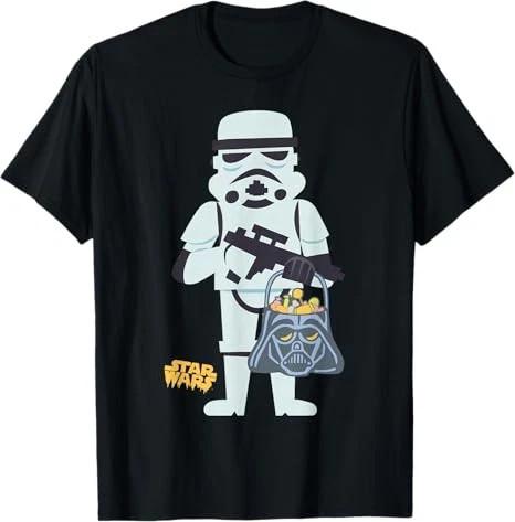 Star Wars Halloween Stormtrooper Trick Or Treat Vader Bucket TShirt S
