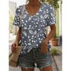 Women's T Shirt Ombre Floral Graphic Casual Short Sleeve V Neck Regular Tops