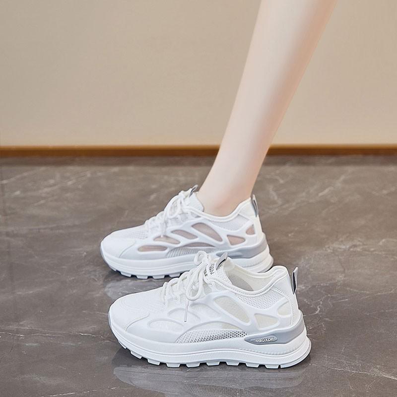 New women's 2025 summer student sports and leisure mesh sandals breathable thin thick-soled heightening women's shoes