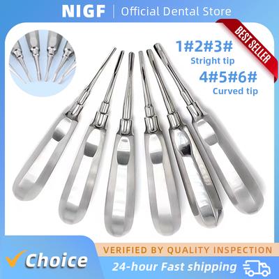 1Pc Dental Extraction Elevator Stainless Steel Tooth Dentist Tool Stright Curved Root Elevator Minimally Invasive Dentistry Tool