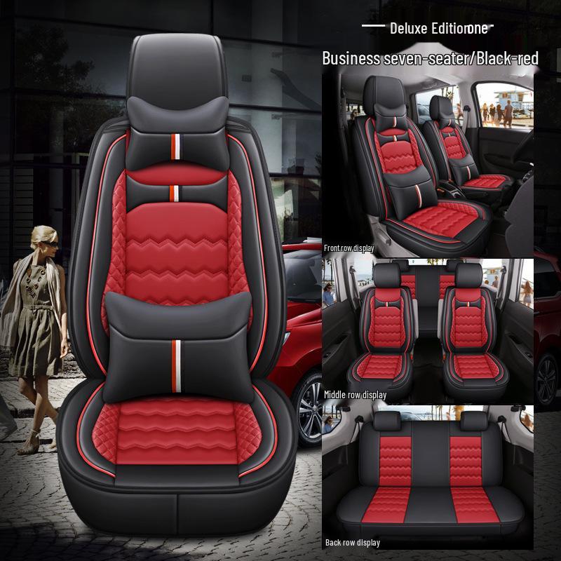 Wuling Hongguang S/Rongguang V/Ouno S/Oshan X70A Full Coverage Leather Car Seat Cover for Seven-Seater