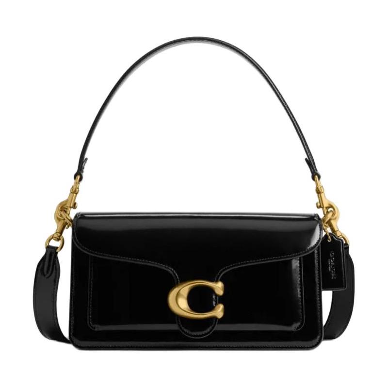 

COACH Tabby 26 Gold Hardware Detachable Shoulder Strap Smooth Calf Leather Hand-Crossbody Shoulder Bag Medium Women s Black чорний