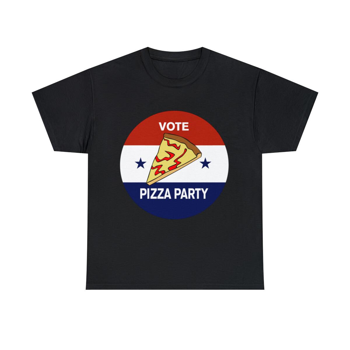 Vote Pizza Party Graphic Tee Shirt, S-5XL XXXL