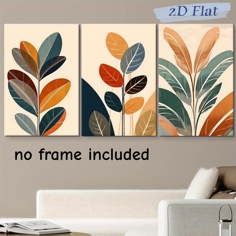 

3-piece modern minimalist plant leaf decoration painting Nordic style living room entrance background wall frameless canvas hang (as the picture,20x30cm-3pcs)